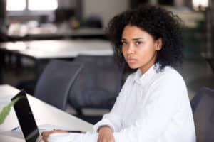 African American woman unsure